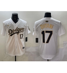 Men Los Angeles Dodgers 17 Shohei Ohtani White Gold Limited Stitched Baseball Jersey Men Los Angeles Dodgers 17 Shohei Ohtani White Gold Limited Stitched Baseball Jersey