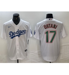 Men Los Angeles Dodgers 17 Shohei Ohtani White Green Cool Base Stitched Baseball Jersey Men Los Angeles Dodgers 17 Shohei Ohtani White Green Cool Base Stitched Baseball Jersey