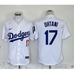 Men Los Angeles Dodgers 17 Shohei Ohtani White Home Limited Stitched Baseball Jersey