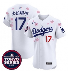 Men Los Angeles Dodgers 17 Shohei Ohtani White Japanese Name 2025 Tokyo Series Limited Stitched Baseball Jersey Men Los Angeles Dodgers 17 Shohei Ohtani White Japanese Name 2025 Tokyo Series Limited Stitched Baseball Jersey