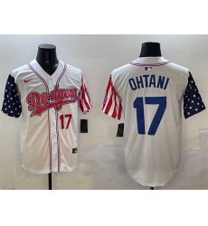Men Los Angeles Dodgers 17  Shohei Ohtani White Limited Stitched Baseball Jersey