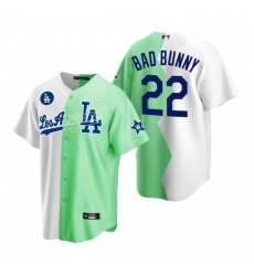 Men Los Angeles Dodgers 22 Bad Bunny 2022 All Star White Green Cool Base Stitched Baseball Nike Jersey Men Los Angeles Dodgers 22 Bad Bunny 2022 All Star White Green Cool Base Stitched Baseball Nike Jersey