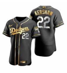 Men Los Angeles Dodgers 22 Clayton Kershaw Black 2020 World Series Champions Gold Edition Jersey Men Los Angeles Dodgers 22 Clayton Kershaw Black 2020 World Series Champions Gold Edition Jersey