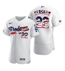 Men Los Angeles Dodgers 22 Clayton Kershaw Men Nike White Fluttering USA Flag Limited Edition Flex Base MLB Jersey Men Los Angeles Dodgers 22 Clayton Kershaw Men Nike White Fluttering USA Flag Limited Edition Flex Base MLB Jersey