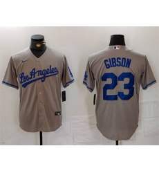 Men Los Angeles Dodgers 23 Kirk Gibson Grey Cool Base Stitched Baseball Jersey Men Los Angeles Dodgers 23 Kirk Gibson Grey Cool Base Stitched Baseball Jersey