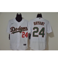 Men Los Angeles Dodgers 24 Kobe Bryant White With Green Name Stitched MLB Flex Base Nike Jersey Men Los Angeles Dodgers 24 Kobe Bryant White With Green Name Stitched MLB Flex Base Nike Jersey