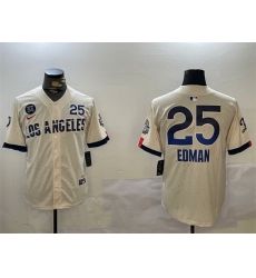 Men Los Angeles Dodgers 25 Tommy Edman Cream 2024 World Series With Fernando Memorial Patch City Connect Limited Stitched Baseball Jersey Men Los Angeles Dodgers 25 Tommy Edman Cream 2024 World Series With Fernando Memorial Patch City Connect Limited Stitched Baseball Jersey