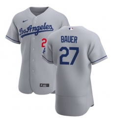 Men Los Angeles Dodgers 27 Trevor Bauer Gray Authentic Jersey Men Los Angeles Dodgers 27 Trevor Bauer Gray Authentic Jersey