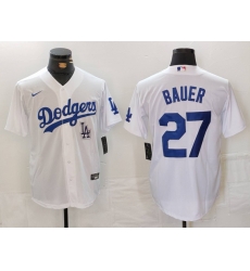 Men Los Angeles Dodgers 27 Trevor Bauer White Stitched Baseball Jersey 1 Men Los Angeles Dodgers 27 Trevor Bauer White Stitched Baseball Jersey 1