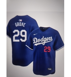Men Los Angeles Dodgers 29 Michael Grove Blue Stitched Baseball Jersey Men Los Angeles Dodgers 29 Michael Grove Blue Stitched Baseball Jersey