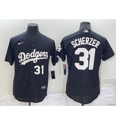 Men Los Angeles Dodgers 31 Max Scherzer Black Flex Base Stitched Baseball Jersey Men Los Angeles Dodgers 31 Max Scherzer Black Flex Base Stitched Baseball Jersey