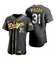 Men Los Angeles Dodgers 31 Mike Piazza Black 2020 World Series Champions Gold Edition Jersey Men Los Angeles Dodgers 31 Mike Piazza Black 2020 World Series Champions Gold Edition Jersey
