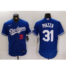 Men Los Angeles Dodgers 31 Mike Piazza Blue Flex Base Stitched Baseball Jersey Men Los Angeles Dodgers 31 Mike Piazza Blue Flex Base Stitched Baseball Jersey