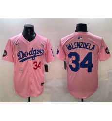 Men Los Angeles Dodgers 34 Fernando Valenzuela Pink 2025 Tokyo Series Limited Stitched Baseball Jersey Men Los Angeles Dodgers 34 Fernando Valenzuela Pink 2025 Tokyo Series Limited Stitched Baseball Jersey