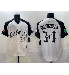 Men Los Angeles Dodgers 34 Fernando Valenzuela White Black Mexico 2025 LA Gothic Style With Fernando Patch Vapor Premier Limited Stitched Baseball Jersey Men Los Angeles Dodgers 34 Fernando Valenzuela White Black Mexico 2025 LA Gothic Style With Fernando Patch Vapor Premier Limited Stitched Baseball Jersey