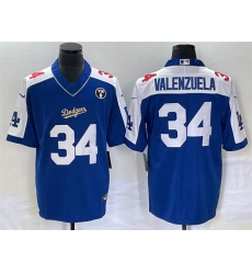 Men Los Angeles Dodgers 34 Toro Valenzuela Blue Vin Scully Patch Stitched Jersey Men Los Angeles Dodgers 34 Toro Valenzuela Blue Vin Scully Patch Stitched Jersey