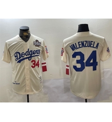 Men Los Angeles Dodgers 34 Toro Valenzuela Cream 1981 Cooperstown Stitched Baseball Jersey Men Los Angeles Dodgers 34 Toro Valenzuela Cream 1981 Cooperstown Stitched Baseball Jersey