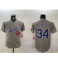 Men Los Angeles Dodgers 34 Toro Valenzuela Grey 2024 World Series 1981 Cooperstown Stitched Baseball Jersey Men Los Angeles Dodgers 34 Toro Valenzuela Grey 2024 World Series 1981 Cooperstown Stitched Baseball Jersey