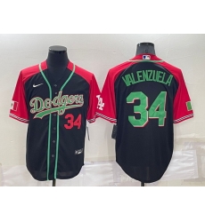 Men Los Angeles Dodgers 34 Toro Valenzuela Red Black Cool Base Stitched Baseball Jersey Men Los Angeles Dodgers 34 Toro Valenzuela Red Black Cool Base Stitched Baseball Jersey