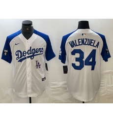 Men Los Angeles Dodgers 34 Toro Valenzuela White Blue Vin Patch Cool Base Stitched Baseball Jersey 8 Men Los Angeles Dodgers 34 Toro Valenzuela White Blue Vin Patch Cool Base Stitched Baseball Jersey 8