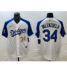 Men Los Angeles Dodgers 34 Toro Valenzuela White Blue Vin Patch Cool Base Stitched Baseball Jersey 9 Men Los Angeles Dodgers 34 Toro Valenzuela White Blue Vin Patch Cool Base Stitched Baseball Jersey 9
