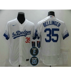 Men Los Angeles Dodgers 35 Cody Bellinger White 2 20 Patch City Connect Flex Base Stitched Jersey Men Los Angeles Dodgers 35 Cody Bellinger White 2 20 Patch City Connect Flex Base Stitched Jersey