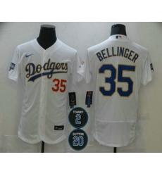 Men Los Angeles Dodgers 35 Cody Bellinger White Gold 2 20 Patch Stitched MLB Flex Base Nike Jersey Men Los Angeles Dodgers 35 Cody Bellinger White Gold 2 20 Patch Stitched MLB Flex Base Nike Jersey