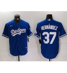 Men Los Angeles Dodgers 37 Teoscar Hernandez Blue Cool Base Stitched Baseball Jersey Men Los Angeles Dodgers 37 Teoscar Hernandez Blue Cool Base Stitched Baseball Jersey