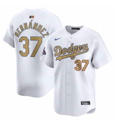 Men Los Angeles Dodgers 37 Teoscar Hernandez White 2025 Gold Collection Limited Stitched Baseball Jersey Men Los Angeles Dodgers 37 Teoscar Hernandez White 2025 Gold Collection Limited Stitched Baseball Jersey