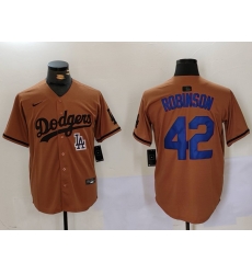 Men Los Angeles Dodgers 42 Jackie Robinson Brown Cool Base Stitched Baseball Jersey 2 Men Los Angeles Dodgers 42 Jackie Robinson Brown Cool Base Stitched Baseball Jersey 2