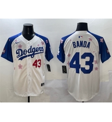 Men Los Angeles Dodgers 43 Anthony Banda White Royal 2025 Tokyo Series Limited Stitched Baseball Jersey 388 Men Los Angeles Dodgers 43 Anthony Banda White Royal 2025 Tokyo Series Limited Stitched Baseball Jersey 388