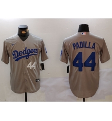 Men Los Angeles Dodgers 44 Vicente Padilla Grey Cool Base Stitched Baseball Jersey 8 Men Los Angeles Dodgers 44 Vicente Padilla Grey Cool Base Stitched Baseball Jersey 8