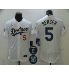 Men Los Angeles Dodgers 5 Corey Seager White 2 20 Patch Flex Base Sttiched MLB Jersey Men Los Angeles Dodgers 5 Corey Seager White 2 20 Patch Flex Base Sttiched MLB Jersey