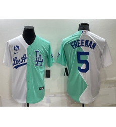 Men Los Angeles Dodgers 5 Freddie Freeman 2022 All Star White Green Cool Base Baseball Jersey Men Los Angeles Dodgers 5 Freddie Freeman 2022 All Star White Green Cool Base Baseball Jersey
