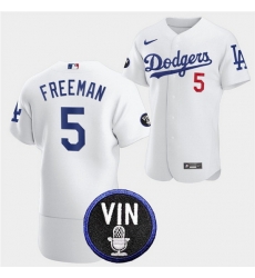 Men Los Angeles Dodgers 5 Freddie Freeman 2022 White Vin Scully Patch Flex Base Stitched Baseball Jersey Men Los Angeles Dodgers 5 Freddie Freeman 2022 White Vin Scully Patch Flex Base Stitched Baseball Jersey