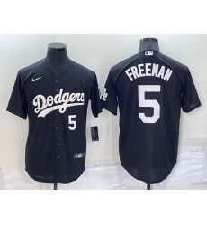 Men Los Angeles Dodgers 5 Freddie Freeman Black Cool Base Stitched Baseball Jersey Men Los Angeles Dodgers 5 Freddie Freeman Black Cool Base Stitched Baseball Jersey
