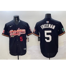 Men Los Angeles Dodgers 5 Freddie Freeman Black Mexico Limited Stitched Baseball Jersey Men Los Angeles Dodgers 5 Freddie Freeman Black Mexico Limited Stitched Baseball Jersey