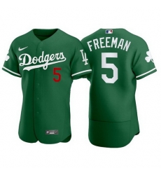 Men Los Angeles Dodgers 5 Freddie Freeman Green Flex Base Stitched jersey