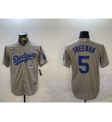 Men Los Angeles Dodgers 5 Freddie Freeman Grey 2024 World Series Cool Base Stitched Baseball Jersey 3 Men Los Angeles Dodgers 5 Freddie Freeman Grey 2024 World Series Cool Base Stitched Baseball Jersey 3