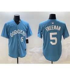 Men Los Angeles Dodgers 5 Freddie Freeman Light Blue Limited Stitched Baseball Jersey Men Los Angeles Dodgers 5 Freddie Freeman Light Blue Limited Stitched Baseball Jersey