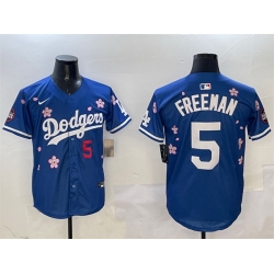 Men Los Angeles Dodgers 5 Freddie Freeman Royal 2025 Tokyo Series Limited Stitched Baseball Jersey