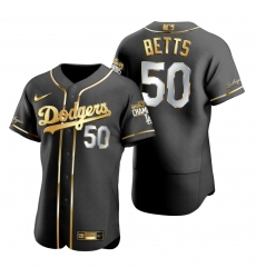 Men Los Angeles Dodgers 50 Mookie Betts Black 2020 World Series Champions Gold Edition Jersey Men Los Angeles Dodgers 50 Mookie Betts Black 2020 World Series Champions Gold Edition Jersey