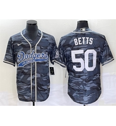 Men Los Angeles Dodgers 50 Mookie Betts Gray Camo Cool Base With Patch Stitched Baseball Jersey Men Los Angeles Dodgers 50 Mookie Betts Gray Camo Cool Base With Patch Stitched Baseball Jersey