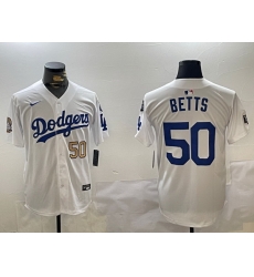 Men Los Angeles Dodgers 50 Mookie Betts White 2024 World Series With Fernando Memorial Patch Home Limited Stitched Baseball Jersey 5 Men Los Angeles Dodgers 50 Mookie Betts White 2024 World Series With Fernando Memorial Patch Home Limited Stitched Baseball Jersey 5