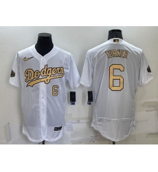 Men Los Angeles Dodgers 6 Trea Turner 2022 All Star White Flex Base Stitched Baseball Jersey Men Los Angeles Dodgers 6 Trea Turner 2022 All Star White Flex Base Stitched Baseball Jersey
