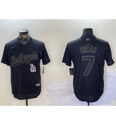 Men Los Angeles Dodgers 7 Black Cool Base Stitched Baseball Jersey 2 Men Los Angeles Dodgers 7 Black Cool Base Stitched Baseball Jersey 2
