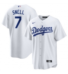 Men Los Angeles Dodgers 7 Blake Snell White 2024 Cool Base Stitched Baseball Jersey Men Los Angeles Dodgers 7 Blake Snell White 2024 Cool Base Stitched Baseball Jersey