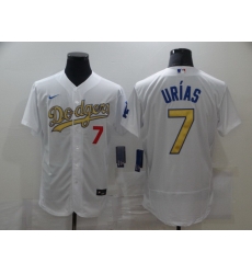 Men Los Angeles Dodgers 7 Julio Urias 2020 White Gold Sttiched Nike MLB Jersey Men Los Angeles Dodgers 7 Julio Urias 2020 White Gold Sttiched Nike MLB Jersey