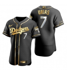 Men Los Angeles Dodgers 7 Julio Urias Black 2020 World Series Champions Gold Edition Jersey Men Los Angeles Dodgers 7 Julio Urias Black 2020 World Series Champions Gold Edition Jersey