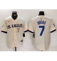 Men Los Angeles Dodgers 7 Julio Urias Cream Stitched Baseball Jersey 1 Men Los Angeles Dodgers 7 Julio Urias Cream Stitched Baseball Jersey 1